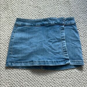 Garage Denim Mini Wrap Skirt